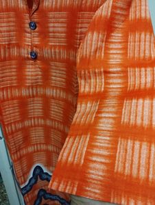 New Cotton Orange Kurta Xl