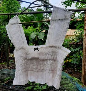 White Ruffle Top