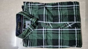 A Green Casual Checkered Shirt