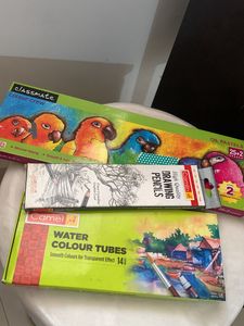 Combo Of Colour Pastel,water Paint,pencils