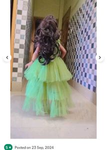 Green Layered Party Dress