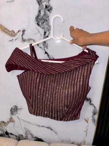 wine coloured Ready To Wear Lehenga Saree