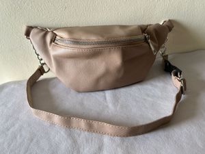 Beige Belt Bag with Chain