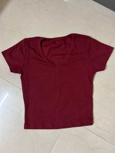 V Neck Crop Top
