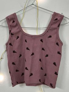 Cute Mauve Cropped Tank Top