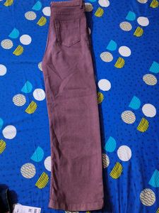 Brownish Maroon Wide Leg Jeans