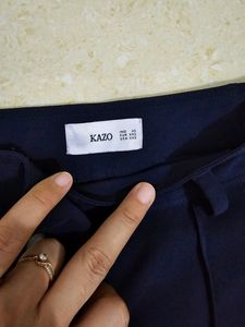Flared Navy Blue Trouser