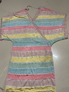 Rainbow Striped Cover-Up Dress