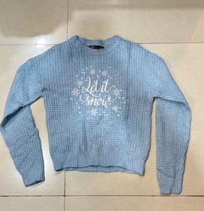 Light Blue 'Let it Snow' Sweater