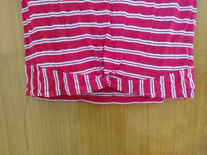 Striped Tshirt With Knotted Hem