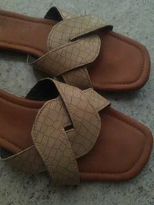 Beige Braided Slides