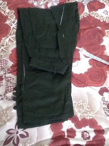 dark green kurti and pant set.