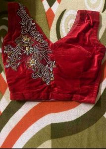 Red Embroidered Blouse