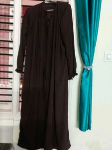 Brown Button Abaya