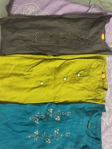 combo of 3 vertician Women's Kurtas