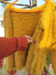 Fluffy Mustard Cardigan