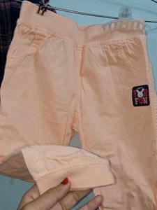 3 years old peach blu girl shirt lower co ord  set