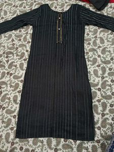 Striped Black Kurti
