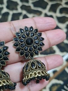 Black Jhumka Earrings