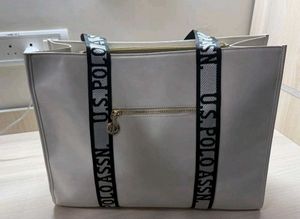US Polo Assn. Off White Tote Bag