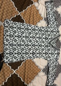 White and black short kurti
