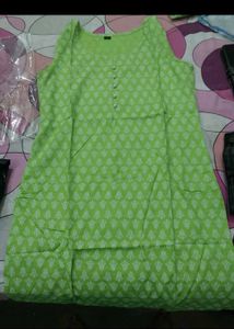 Green Printed Kurta