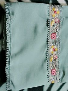 A Green Dress Material