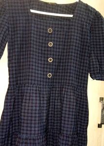 Charming Navy Blue Tiered Dress