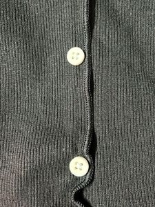 Black Ribbed Button-Down Top