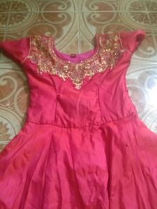 Elegant Pink Anarkali Dress