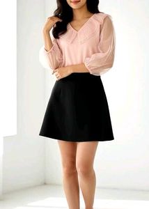 Korean Pink Ruffle Top