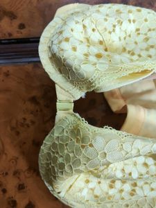 Yellow Wired Padded Front Open Back Design Bra