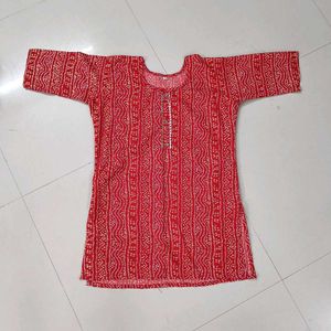 Red Printed Kurta