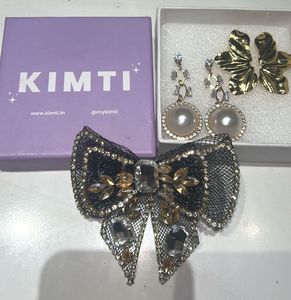 earring and hair bow combo