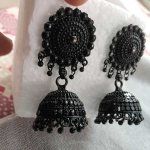 Black Jhumka Earrings