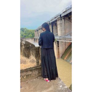 Elegant Dark black  Tiered Dress and pajami