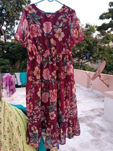 Floral Chiffon Midi Dress