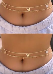 Gold &amp; Green Beaded Waist Chain