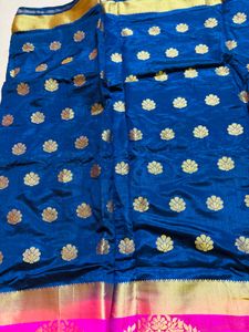 Elegant Blue &amp; Pink Saree with blouse