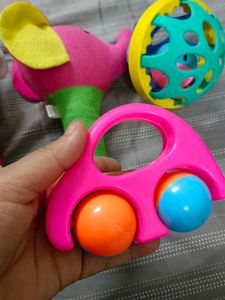 Baby Toys Bundle - Plush, Rattle