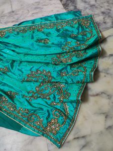 Sea Green Work Saree Very Beautiful Design 💎