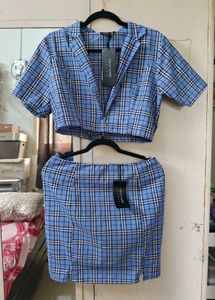Blue Plaid co-ord Set