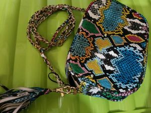 Stylish Snake Print Crossbody Bag