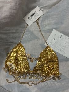 Gold Chainmail Halter Top