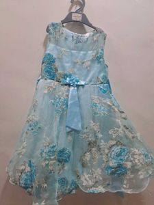 Cute Blue Floral Dress 4 To 5 Years