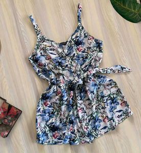 Catchy Floral Summer Romper New Condition