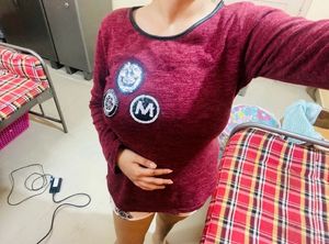 Red Woolen Top