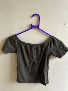 Olive green crop top