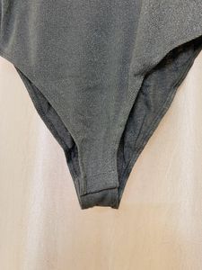 Silver Shimmery Bodysuit And Pink Top For Sruthi