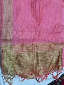 Elegant Pink &amp; Gold Dupatta🩷💛